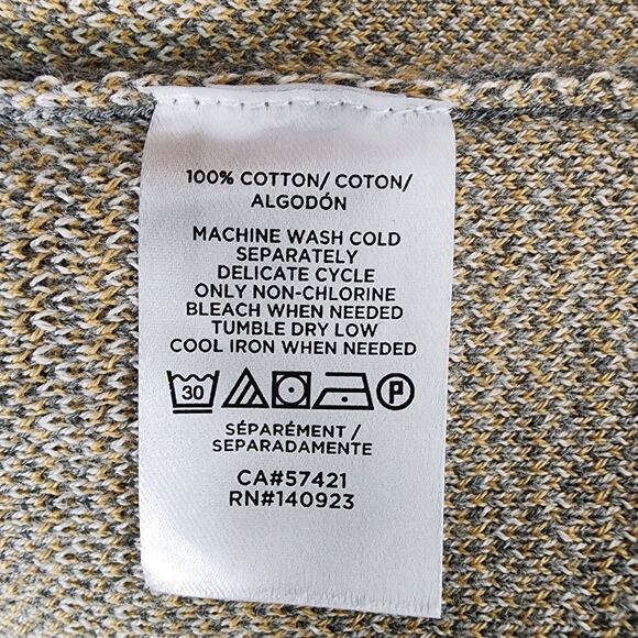 LOFT Outlet Cardigan Sweater Gray Tan Plaid Open Front Academia Preppy Size LP - Picture 11 of 11